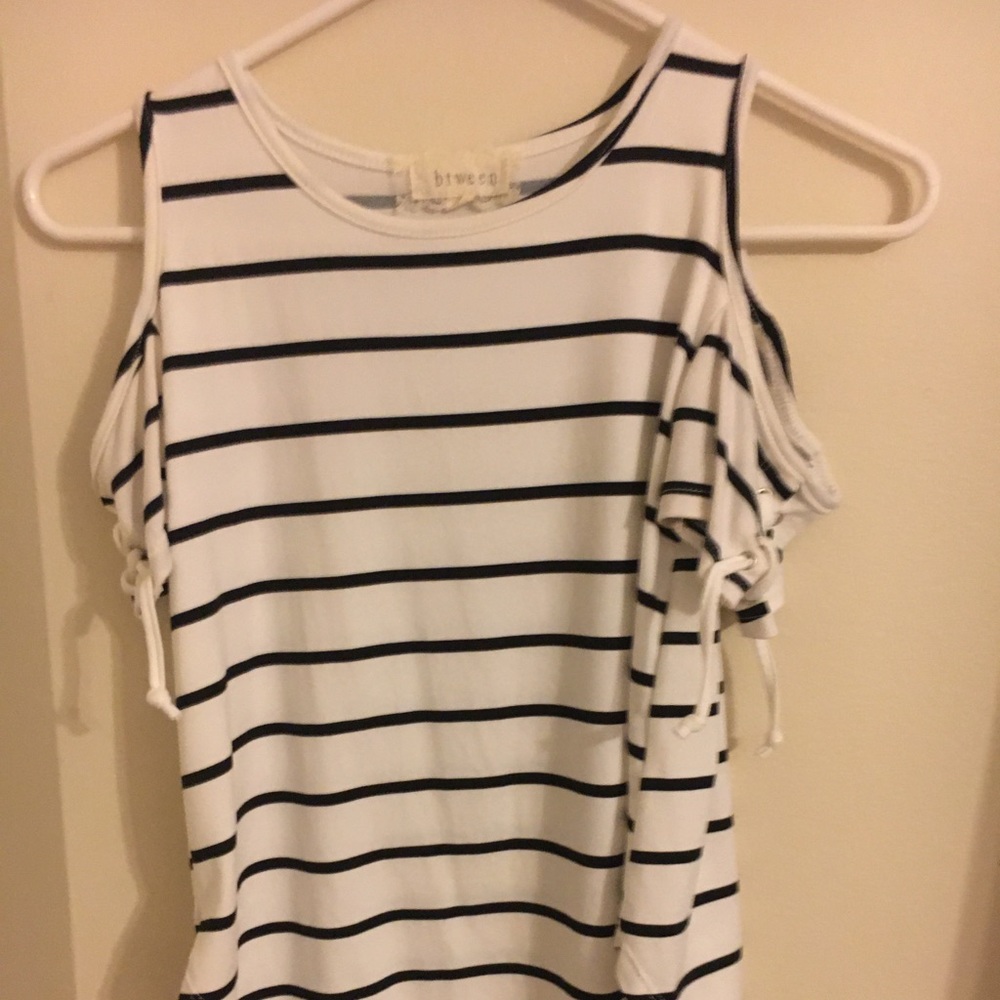 NWOT Black and white striped shirt